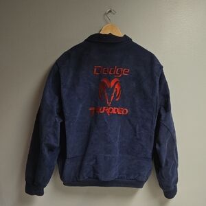 Vintage Blue Suede Dodge Rodeo Suede Jacket